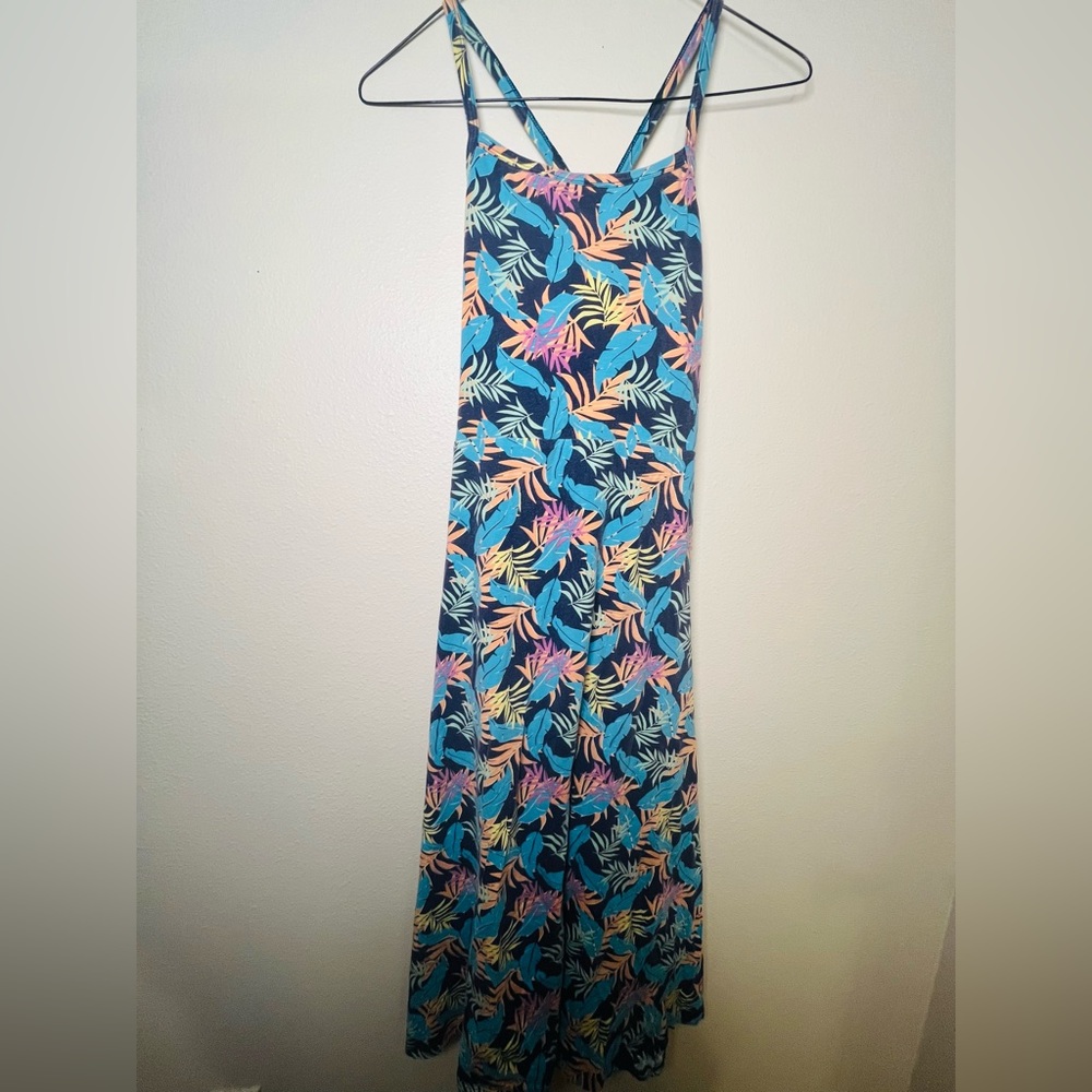 Pact Fit and Flare discontinued tropical print dress small